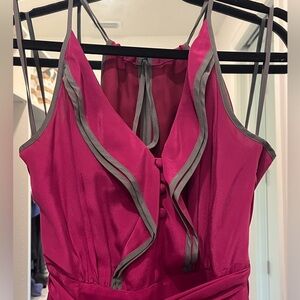 Anthropologie Magenta Gull Wing Ruffle Dress by Girls from Savoy, size 0